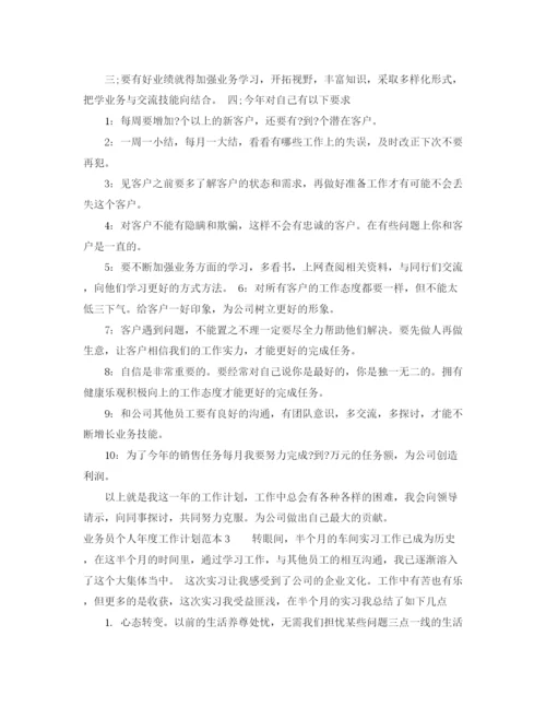精编之业务员个人年度工作计划范本4篇.docx