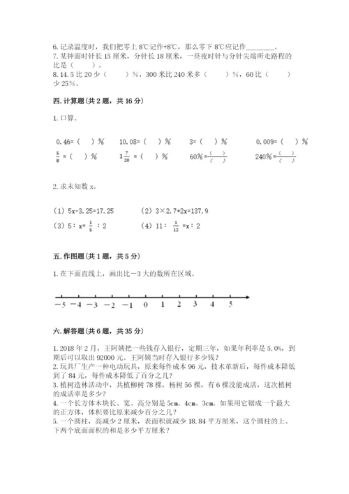 人教版六年级下册数学期末测试卷含答案（完整版）.docx