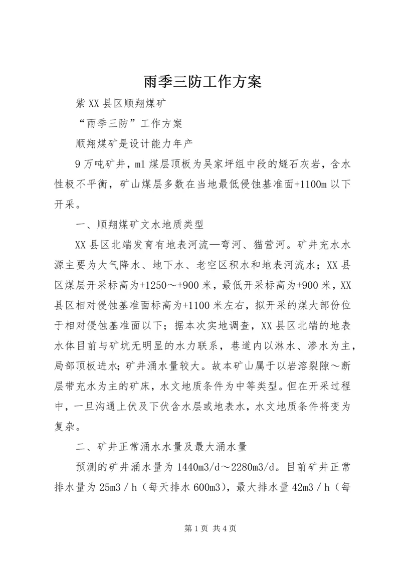 雨季三防工作方案.docx