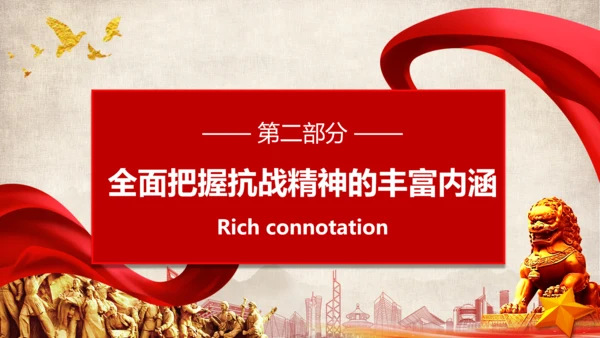 大力弘扬新时代抗战精神ppt模板