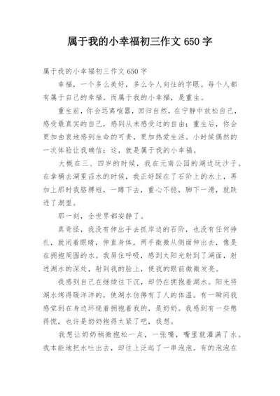 属于我的小幸福初三作文650字.docx