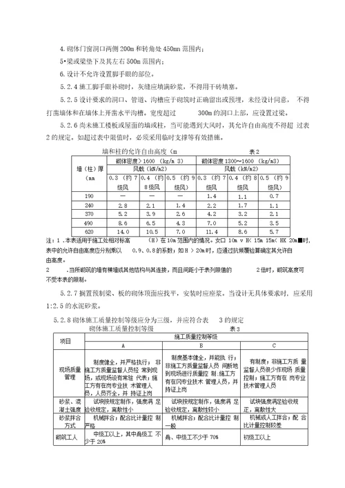 监理细则砌体结构