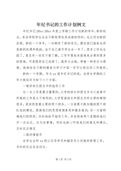 年纪书记的工作计划例文.docx
