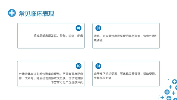 蓝色简约输液外渗液体外渗的处理方法PPT课件输液外渗的处理方法