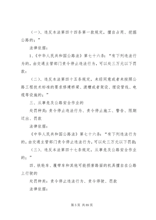 公路局行政执法依据.docx