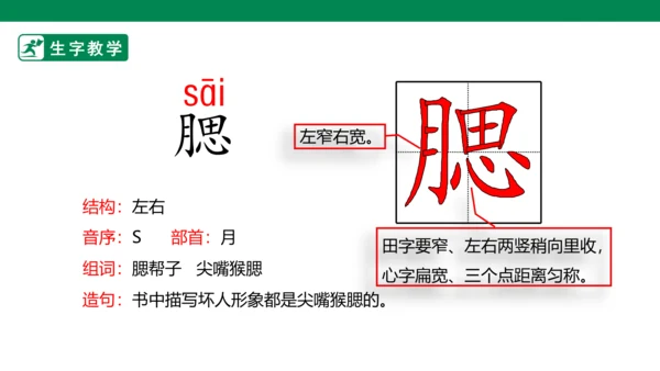 13 人物描写一组 生字动画课件