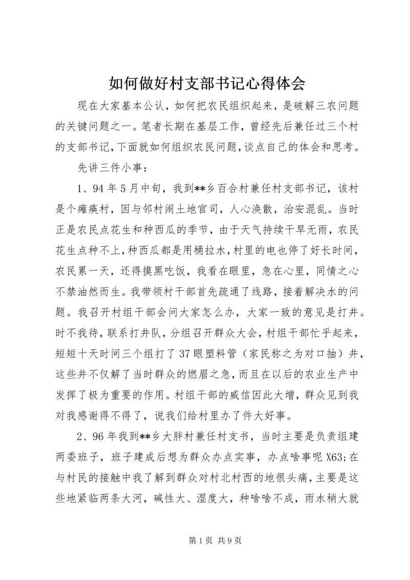 如何做好村支部书记心得体会.docx