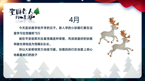 卡通插画风剪纸风圣诞老人的王国ppt圣诞节