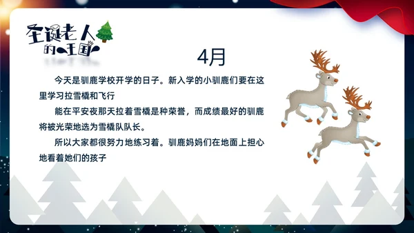 卡通插画风剪纸风圣诞老人的王国ppt圣诞节