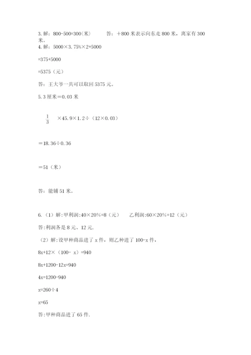 人教版六年级下册数学期末测试卷（典优）word版.docx