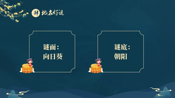 蓝色大气国潮中国风中秋节猜灯谜主题PPT