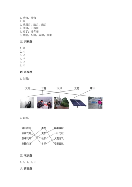 教科版科学二年级上册《期末测试卷》及答案【全优】.docx