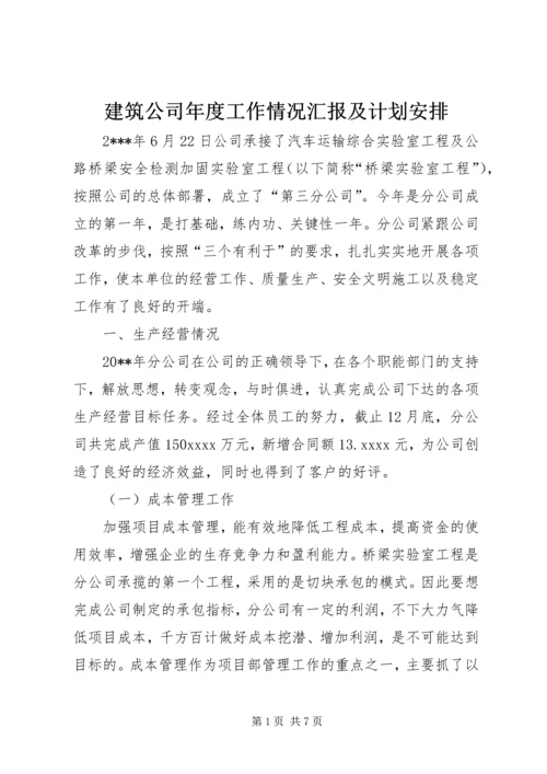 建筑公司年度工作情况汇报及计划安排.docx