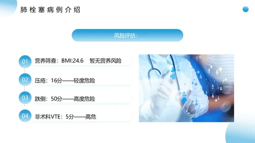蓝色医疗风肺栓塞疑难病例讨论PPT模板