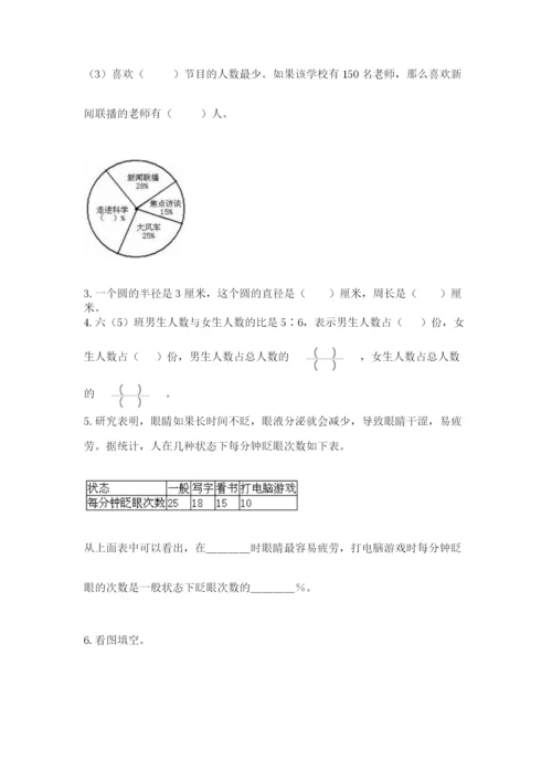2022六年级上册数学期末测试卷精品（考试直接用）.docx