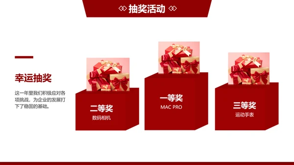 红色创意商务风年终回顾年会表彰