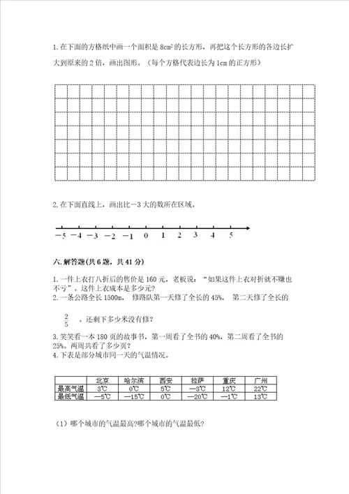 小升初六年级下册数学期末测试卷含答案预热题