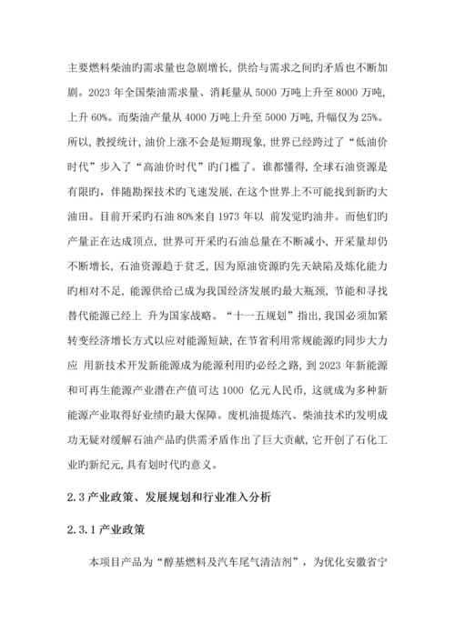 醇基燃料项目可行性研究报告.docx