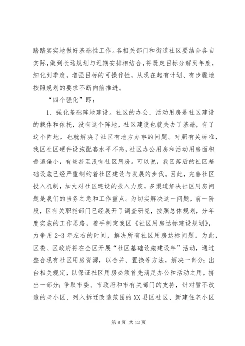 加强社区工作会议上的讲话.docx