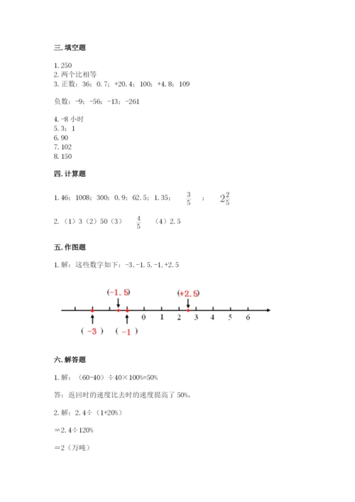 小学六年级下册数学期末卷及答案（网校专用）.docx