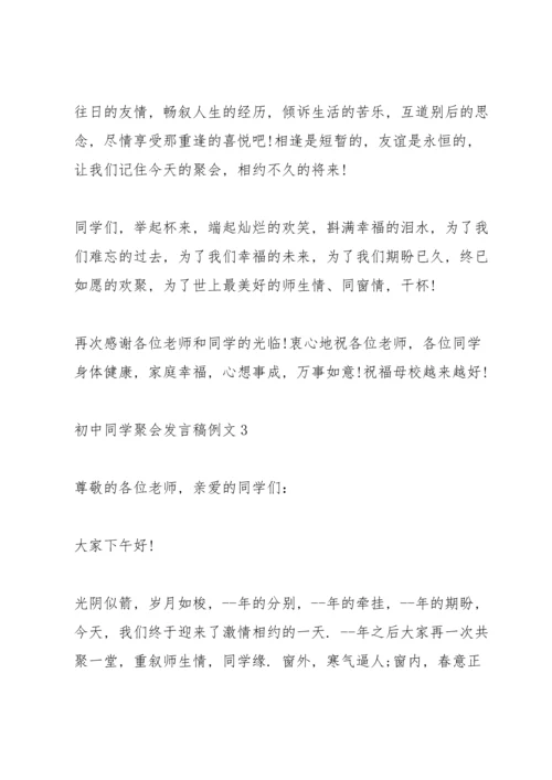 初中同学聚会发言稿例文五篇.docx