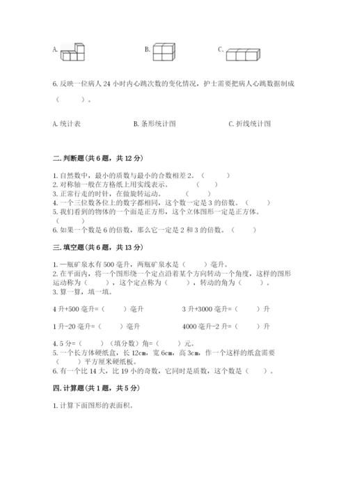 人教版五年级下学期数学期末测试卷附参考答案（实用）.docx