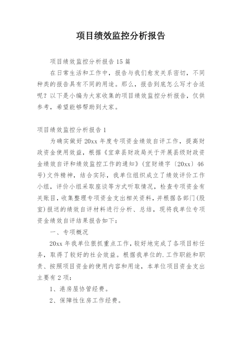 项目绩效监控分析报告.docx