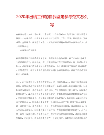 精编年出纳工作的自我鉴定参考范文怎么写.docx