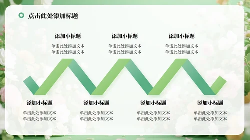 绿色小清新风花团锦簇元素大学生自我介绍PPT模板