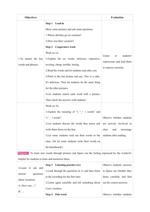 Unit 1 Where did you go on vacation? Section B【人教八