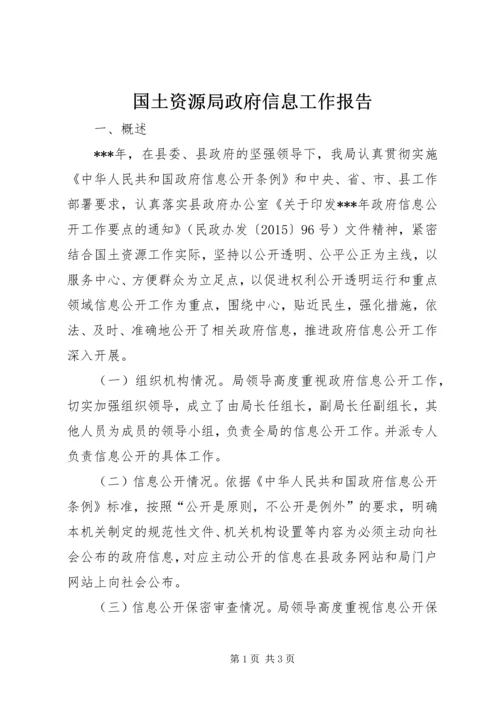 国土资源局政府信息工作报告.docx