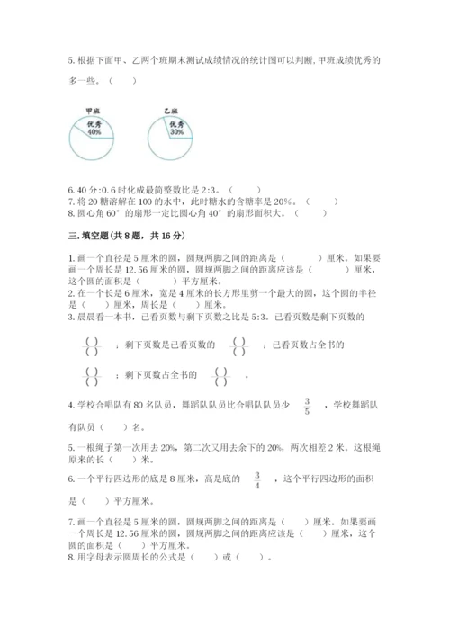 小学六年级上册数学期末测试卷（夺冠系列）word版.docx