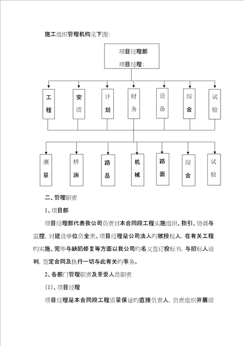 一份完整的公路关键工程综合施工组织设计