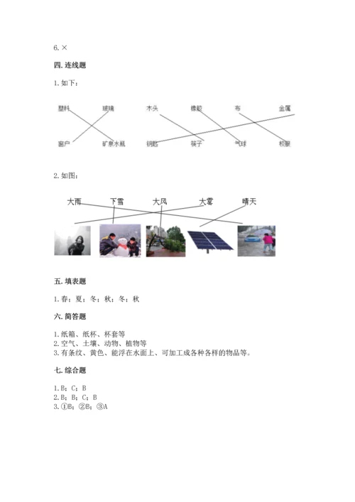 教科版科学二年级上册《期末测试卷》【考点精练】.docx