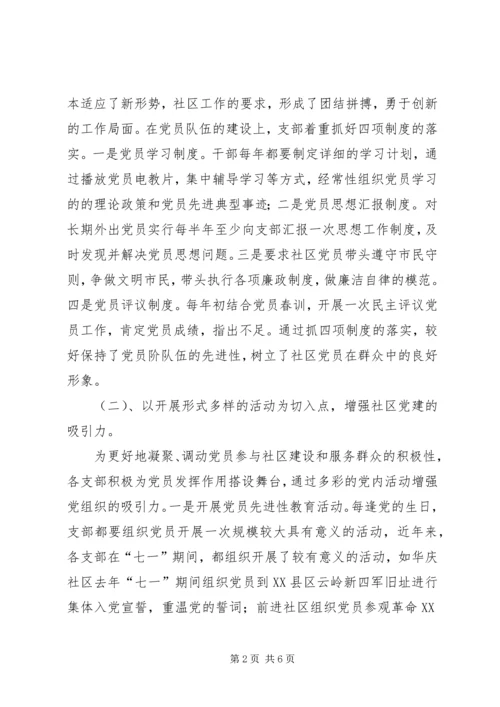社区党建工作情况汇报 (6).docx