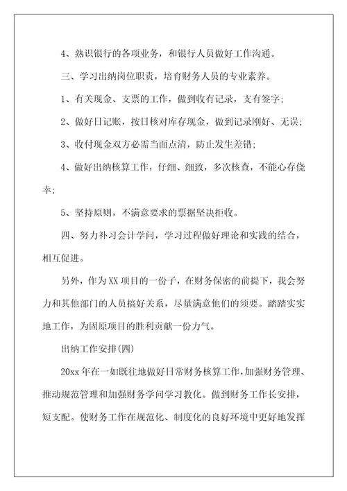 2022年财务出纳的工作计划