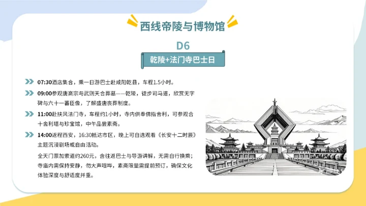 蓝黄色插画风国庆七日游PPT模板