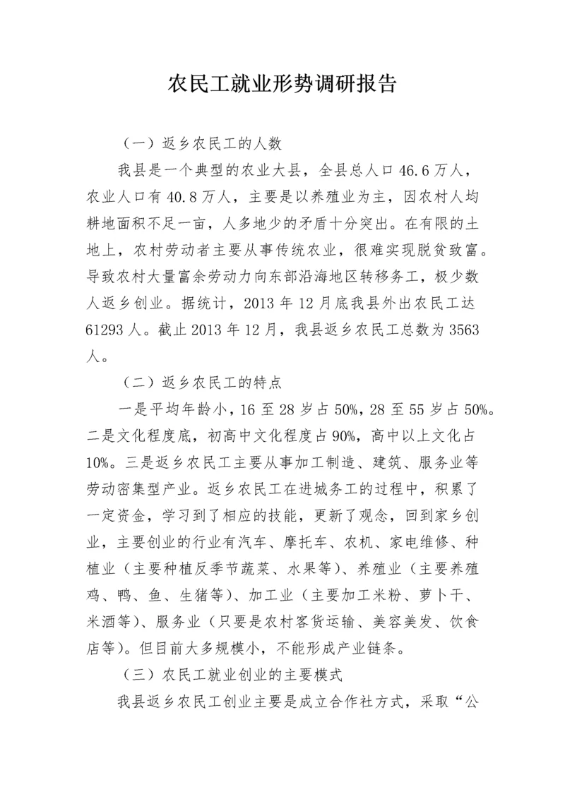 农民工就业形势调研报告.docx