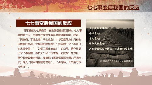 学习纪念卢沟桥事变七七事变历史简介PPT