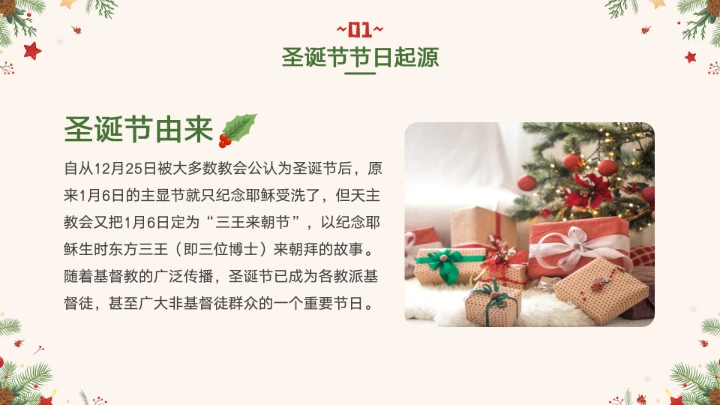 圣诞节节日介绍PPT