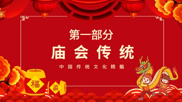 新春庙会活动岁时春节过年习俗通用PPT模板