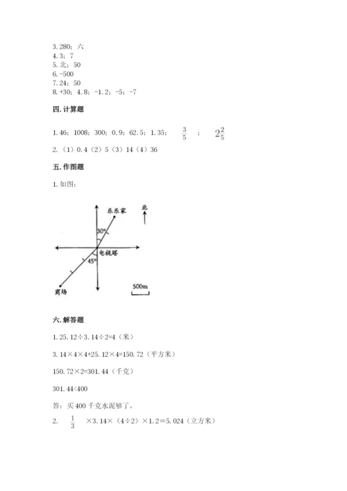 北京版小学六年级下册数学期末综合素养测试卷及参考答案1套.docx