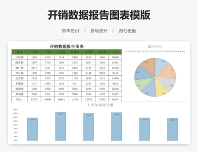 开销数据报告图表模版