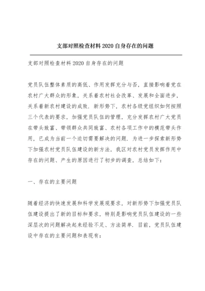 支部对照检查材料2020自身存在的问题.docx