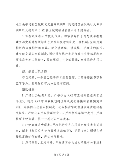 市城乡规划建设局党的群众路线教育实践活动整改方案.docx