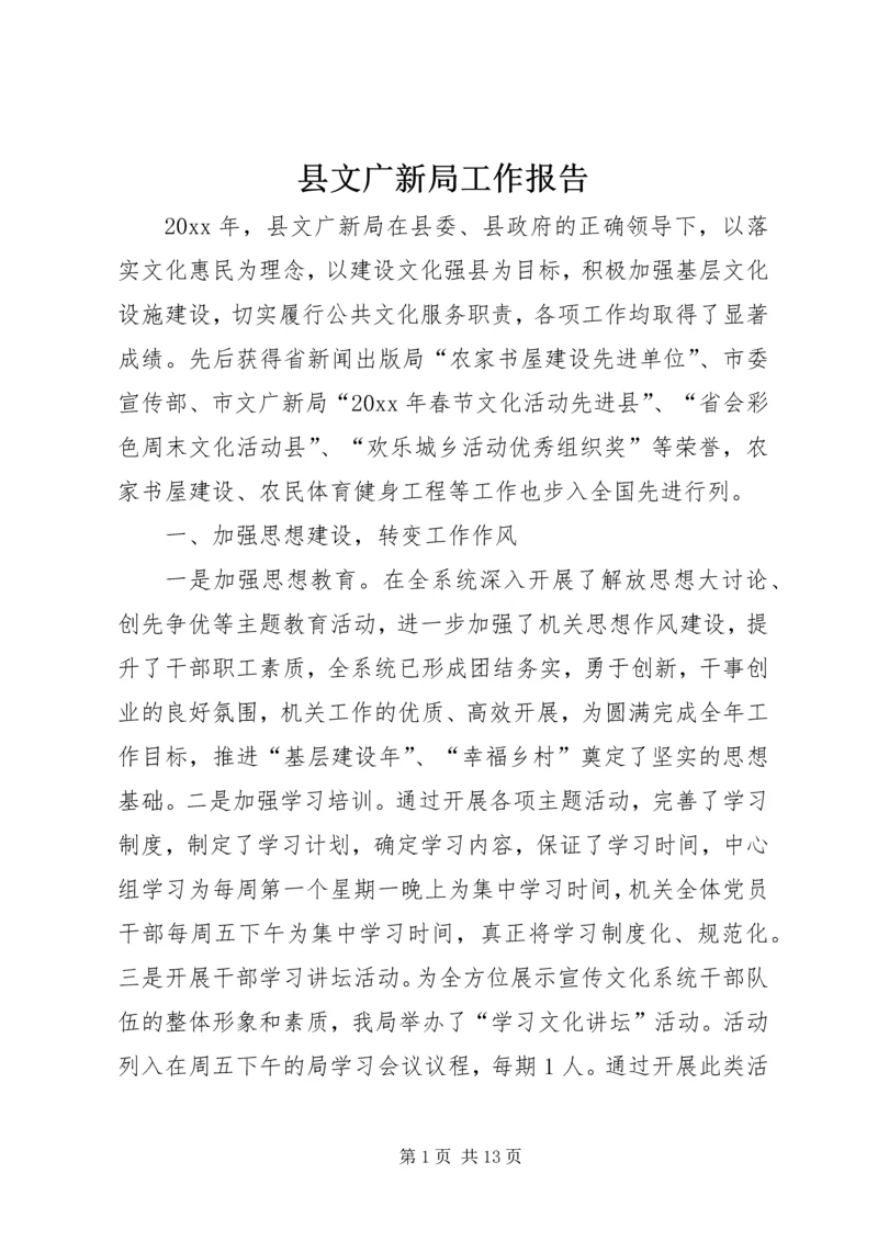 县文广新局工作报告 (4).docx