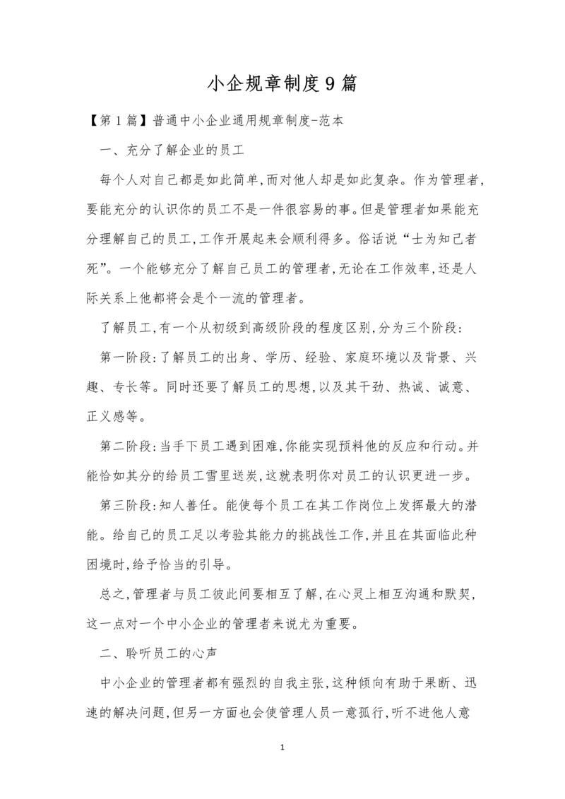 小企规章制度9篇.docx