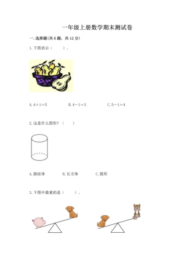 一年级上册数学期末测试卷附答案【满分必刷】.docx