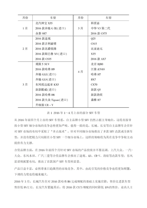 中国SUV车型的市场分析与预测.docx
