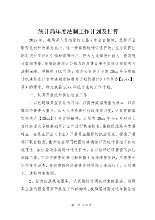 统计局年度法制工作计划及打算.docx